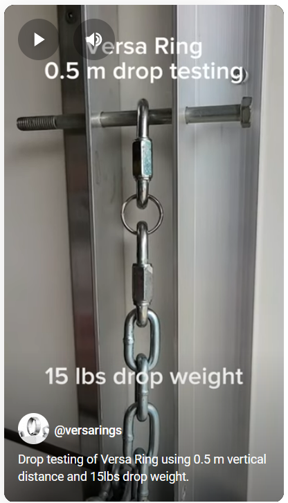 Load video: Video of drop chain test of versa ring