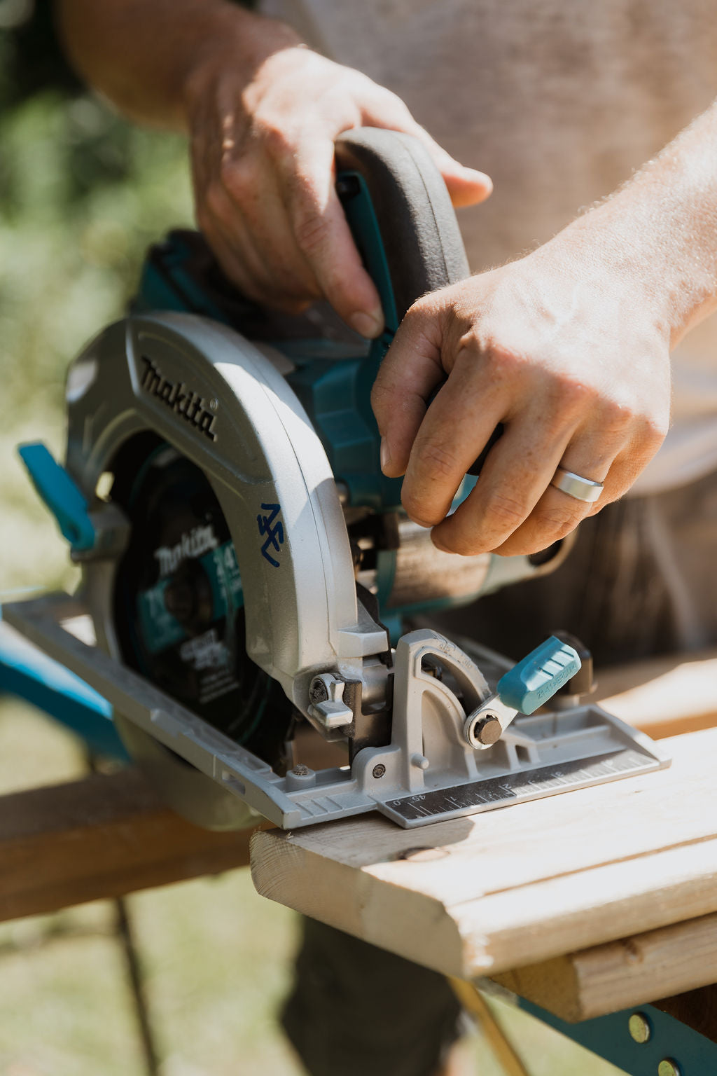 Man with handsaw