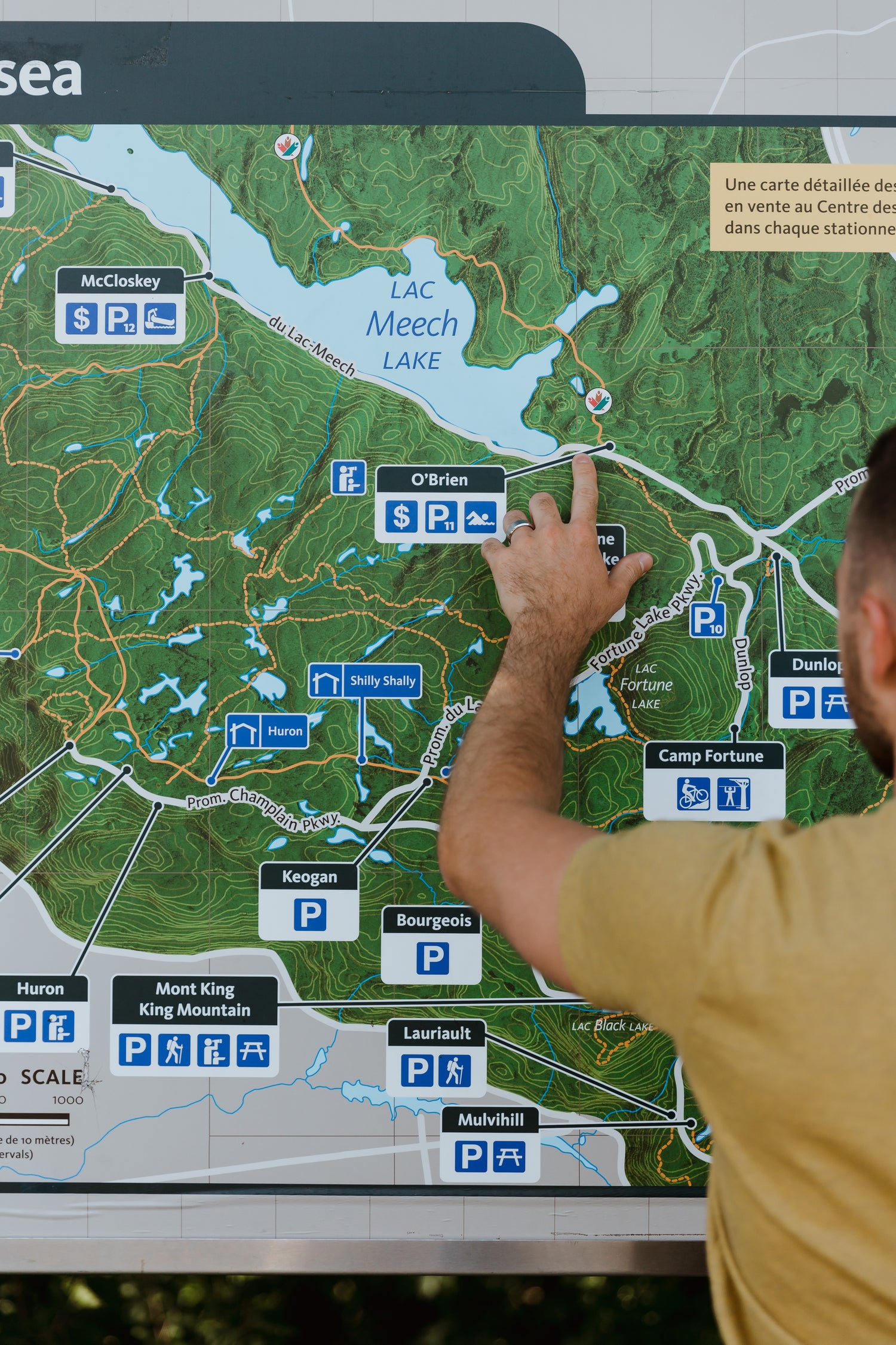 Man pointing at map